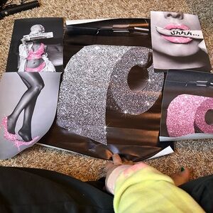 Glitter Bathroom Art Print- Canvas Posters- New